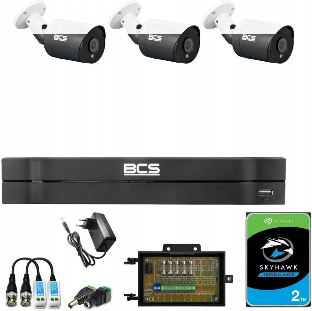 Камера відеоспостереження Bcs Набір для відеоспостереження 3 Kamer Analog Bcs-Ta28Fsr4 Cctv 8Mpx, фото 1