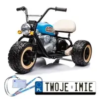 [LL6688] Motocykl trójkołowy na Акумулятор 2x800W 24V/9Ah ekoskóra EVA LED - Синій | EkstraZabawki.pl