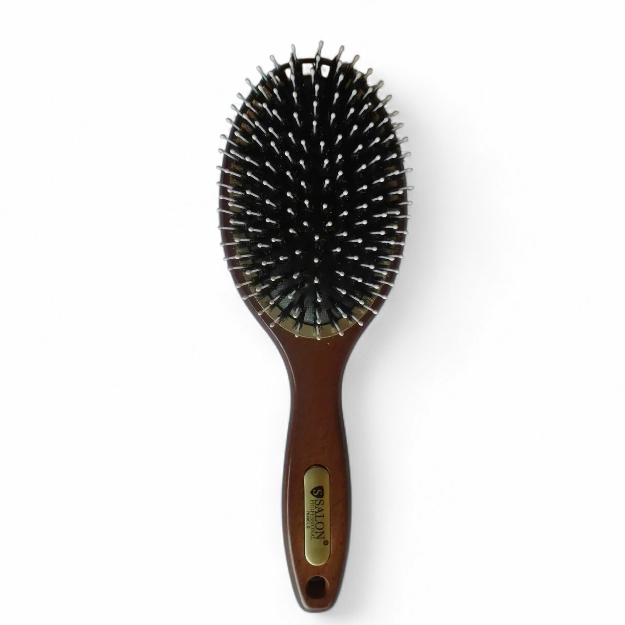Щітка для волосся SALON PROFESSIONAL 7699CLG дерев'яна комбінована. Масажний гребінець з натуральною щетиною та нейлоном., фото 1