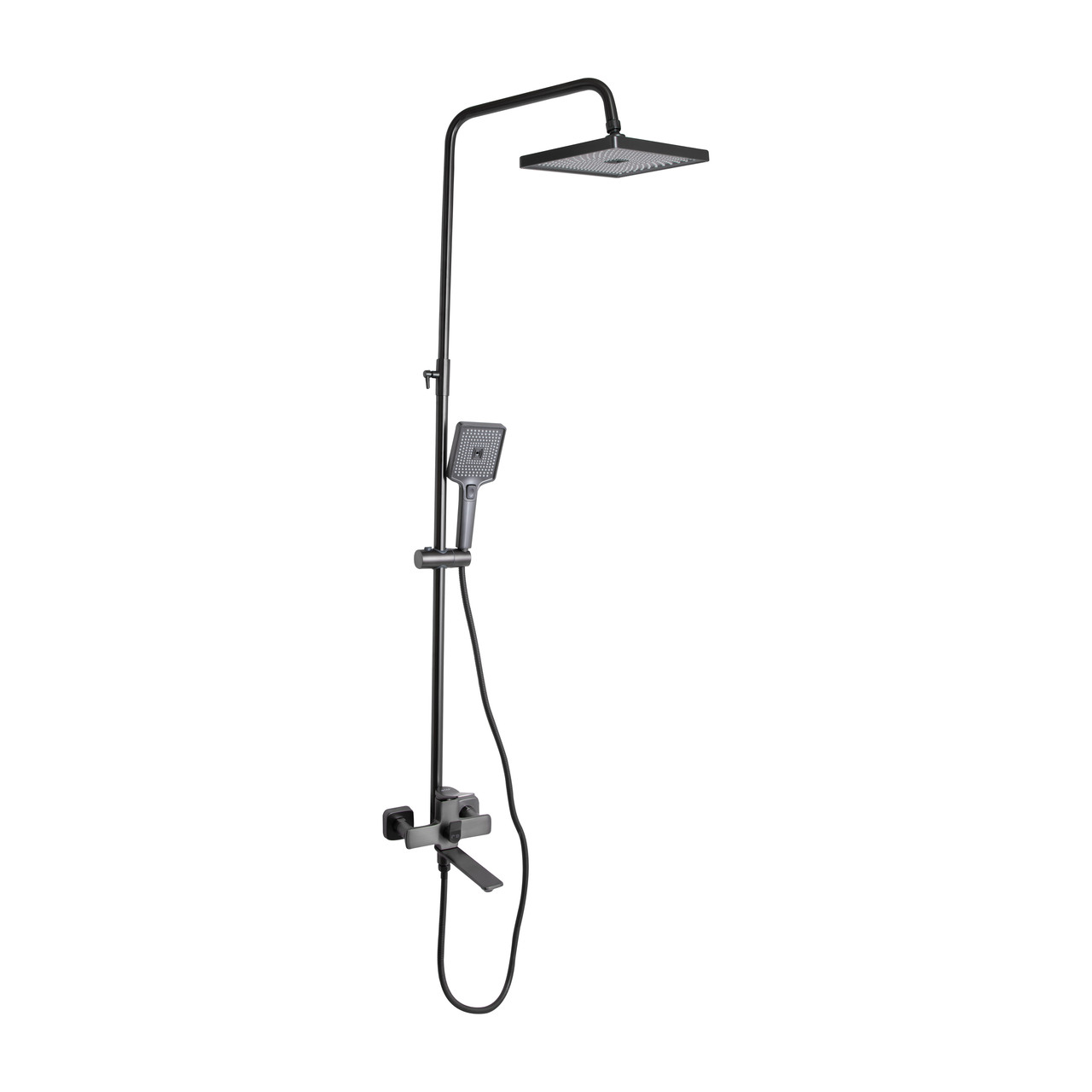 Душова система універсальна Qtap Presto на три споживача (з виливом) QTPRE111GRP45585 Graphite Techno-Torba Гарант Якості