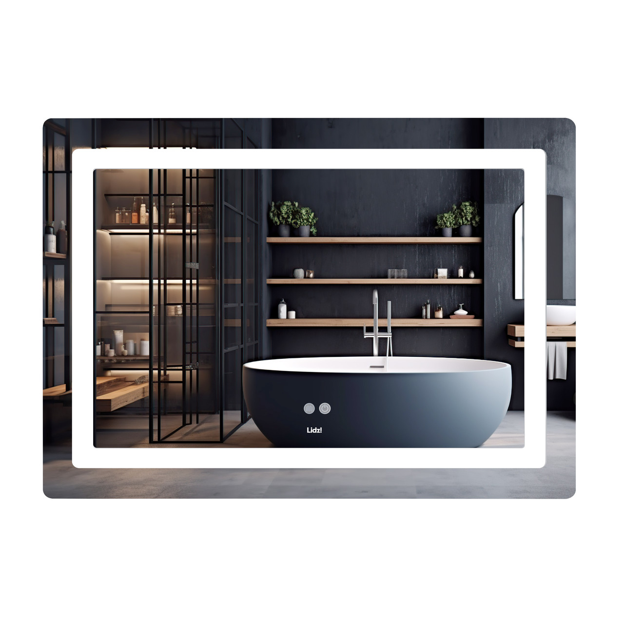 Дзеркало Lidz Kubis (KU2) 1000х800 з LED-підсвічуванням Touch, з антизапотіванням, з димером, рег. яскравості LD78LF6141008048450, фото 1