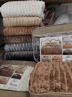 Велюрова постільна білизна Шарпей королевский Євро Коричневий, фото 2