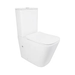 Унітаз підлоговий Qtap Tern Ultra Quiet безобідковий з сидінням Soft-Close QT17226003AW White Krash Твій Вибір