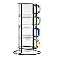 ARDESTO Набір чашок 350мл, 4шт, боросилікатне скло, прозорий Baumar - Порадуй Себе