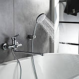 Змішувач латунний для ванни Lidz Astra 005 з поворотним виливом (з душовим гарнітуром) (k35) LDAST005CRM48088 Chrome Baumar -, фото 10