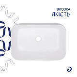 Комплект Qtap Scorpio: Раковина накладна 550x390x120 мм, White, прямокутна + Донний клапан Pop-up PU02 Baumar - Завжди Вчасно, фото 4