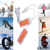 Нагрівальні елементи для рукавичок від Power Bank по кабелю USB (5-15 годин обігріву)