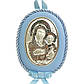 Ікона дитяча Богородиця Діва Марія з немовлям овал блакитна для хлопчика, фото 4