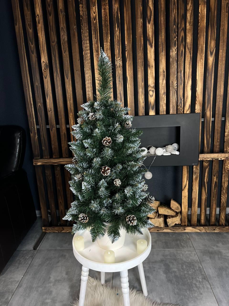 Ялинка в горщику “Елітна” з шишками, 0.9 м, гілки ПВХ, фото 1