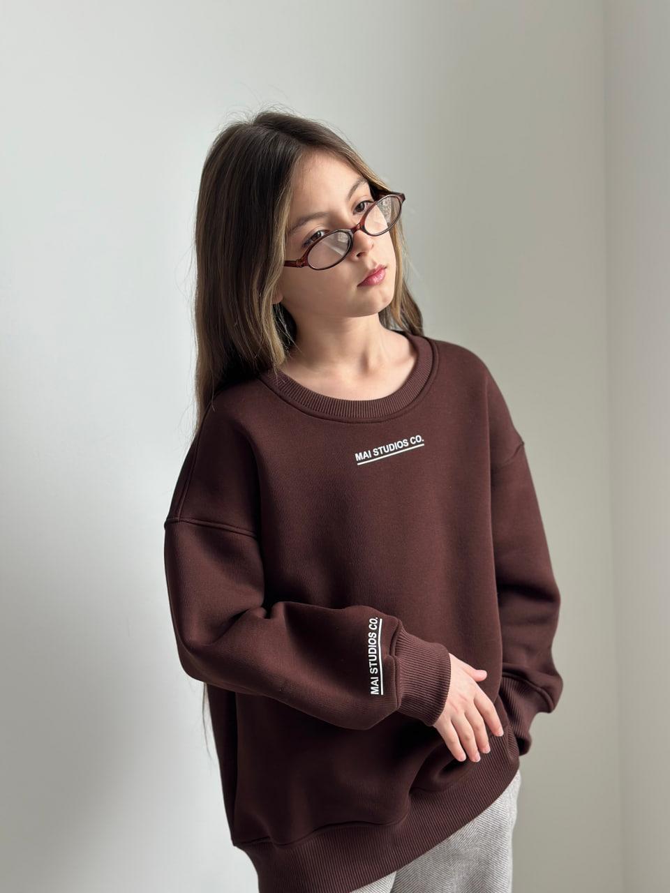 Світшот шоколадний на флісі, фото 1