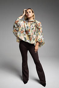 Блуза жіноча акварель з бантом KAPTSOVA MKKS100-2