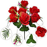 Штучні квіти букет троянда Парижанка 7 голів, 44см, фото 4