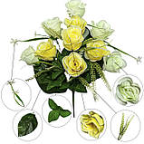 Штучні квіти букет троянди Романтика, 55см, фото 3