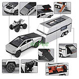 Машинка Tesla Cybertruck з причепом трейлером іграшка моделька металева Сірий (60854), фото 3