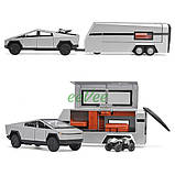 Машинка Tesla Cybertruck з причепом трейлером іграшка моделька металева Сірий (60854), фото 4