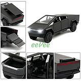 Машинка Tesla Cybertruck з причепом трейлером іграшка моделька металева Чорний (60855), фото 4