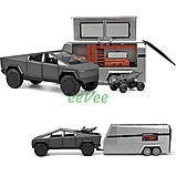 Машинка Tesla Cybertruck з причепом трейлером іграшка моделька металева Чорний (60855), фото 6