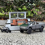 Машинка Tesla Cybertruck з причепом трейлером іграшка моделька металева Чорний (60855), фото 9