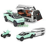 Машинка Tesla Cybertruck з причепом трейлером іграшка моделька металева М'ятний (60856), фото 2