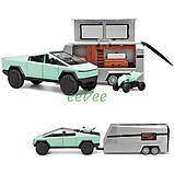 Машинка Tesla Cybertruck з причепом трейлером іграшка моделька металева М'ятний (60856), фото 5