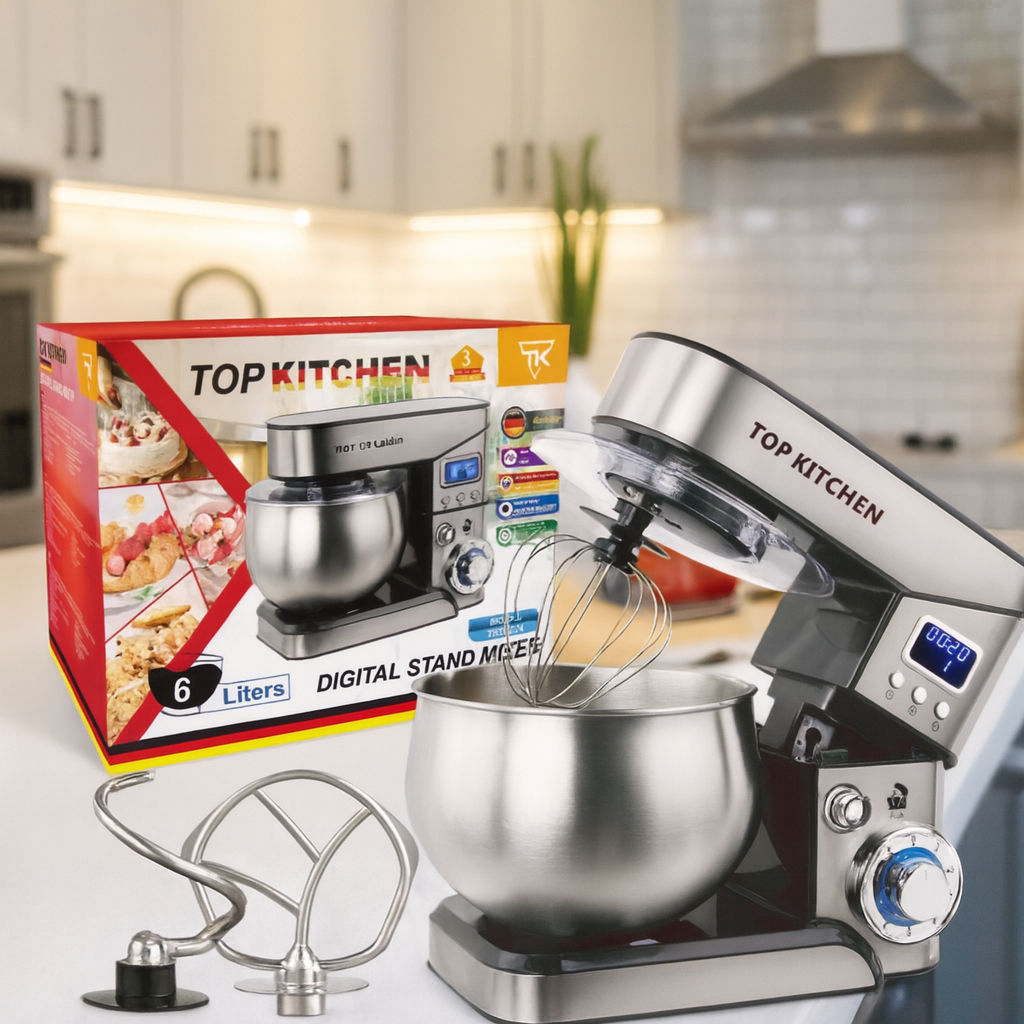 Міксер планетарний Top Kitchen TK-00224, 6 л, 4000 Вт, кухонний тістоміс з дисплеєм, фото 1