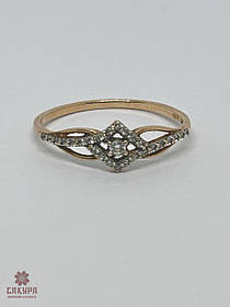 Золота Каблучка зі вставкою цирконій