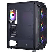 Корпус 1stPlayer X6-BK-4F1 Black без БЖ, фото 2