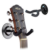 Тримач для гітари гачок з настінним кріпленням Метал/Силікон 14х5,5 см Чорний