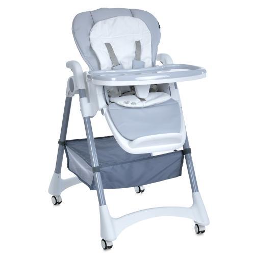 Стільчик для годування EL CAMINO ME 1177 з регулюванням висоти та знімним столиком Світло-сірий, фото 1