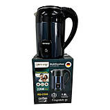 Електрочайник із неіржавкої сталі Rainberg RB-2300 Дисковий електро чайник побутовий 1.8 л для приготування гарячих напоїв Синій, фото 2