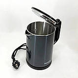 Електрочайник із неіржавкої сталі Magio MG-503 Дисковий електро чайник побутовий 1 л для приготування гарячих напоїв Чорний, фото 3