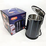 Електрочайник із неіржавкої сталі Magio MG-503 Дисковий електро чайник побутовий 1 л для приготування гарячих напоїв Чорний, фото 7