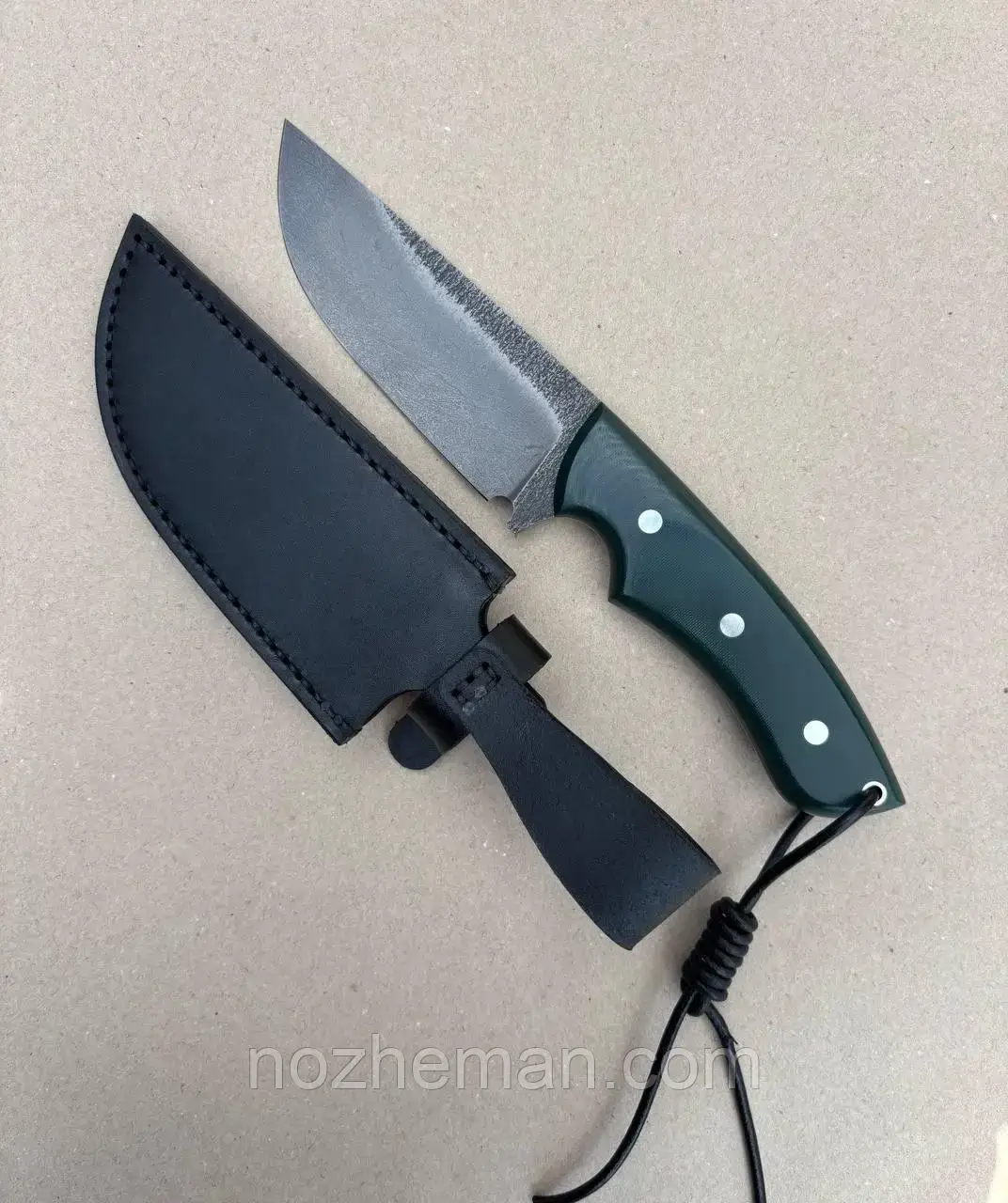 Ніж ручної роботи Сталкер 2 зі зносостійкої сталі х12мф/62 HRC, якісний шкіряний чохол у комплекті, фото 1
