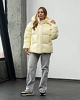 Жіноча Зимова Куртка Оверсайз Лимонний Тепла Shopingo