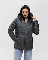 Жіноча Куртка Зимова Стьобана Графіт Тепла Shopingo