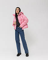 Жіноча Зимова Куртка Рожева З Капюшоном Shopingo