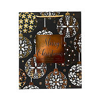 Подарунковий Новорічний пакет, розмір 32х26х12 , 1 шт , арт 019466, Різнокольоровий