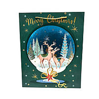 Подарунковий Новорічний пакет, розмір 32х26х12 , 1 шт , арт 019475, Різнокольоровий