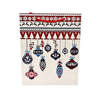 Подарунковий Новорічний пакет, розмір 32х26х12 , 1 шт , арт 019476, Різнокольоровий