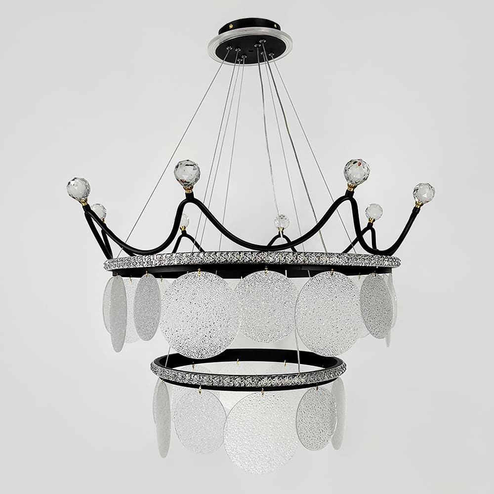 Підвісна люстра у формі корони Ø 68 см | Line F | Арт. NO2-680 BK, фото 1