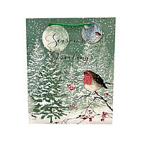 Подарунковий Новорічний пакет, розмір 32х26х12 , 1 шт , арт 019486, Різнокольоровий