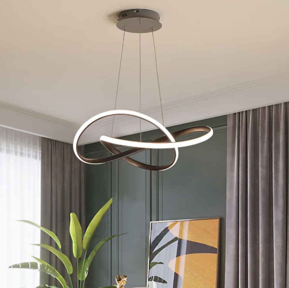 Підвісна LED люстра в чорному корпусі 57х37 см | Line F | Арт. SG12-600 BK, фото 1