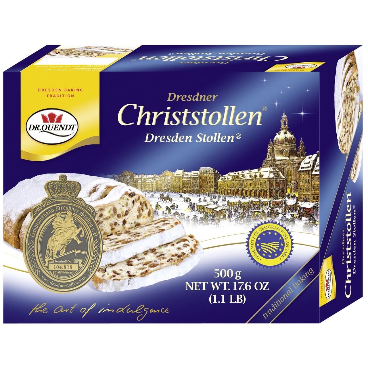 Різдвяний штолен Dr. Quendt Dresdner Christstollen Stollen 500г, фото 1
