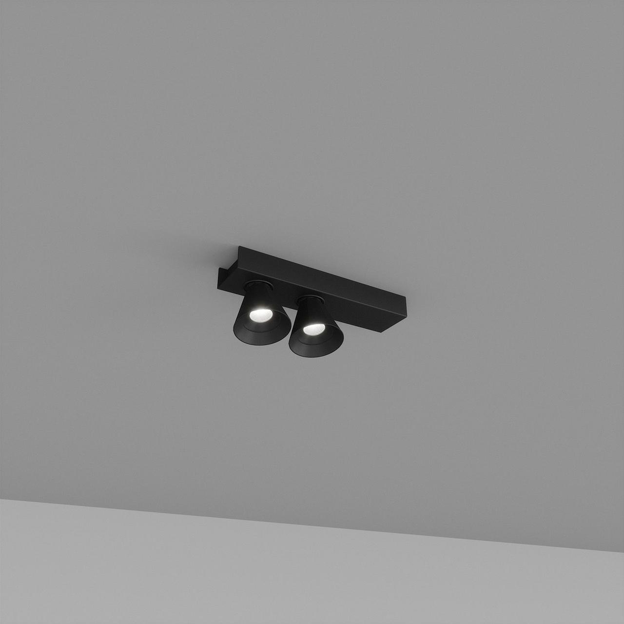 Накладний світильник Skarlat RSLC74131-2 2×7W BK 4000K, фото 1