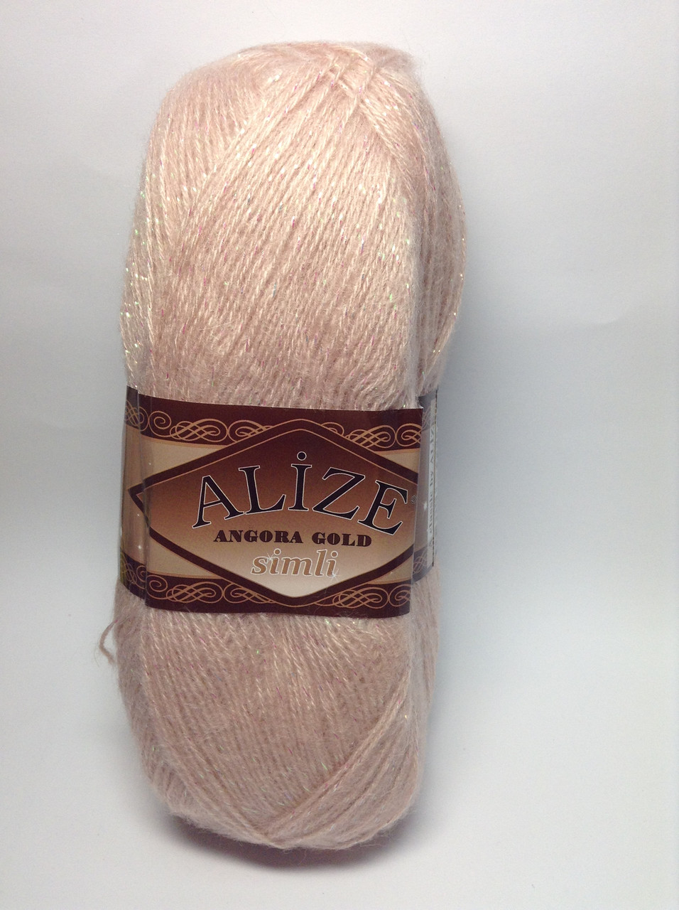 Пряжа angora gold simli - колір попеляста троянда