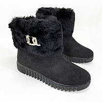 Женские утепленные ботинки, для комфортных прогулок в холодное время года Женские галоши на меху, для защиты от влаги и холода в