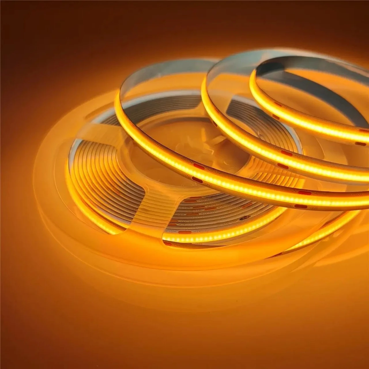 Світлодіодна стрічка Friendlylight 8 мм COB 5 Вт 24 В 3000 К FL-COB-320-IP20-WW-8-24-3000K, фото 1