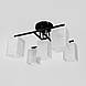 Прямокутний світильник плафонний на 5 ламп у чорному корпусі 43х34 см | Line F | Арт. 6944/5 BK+CH, фото 4
