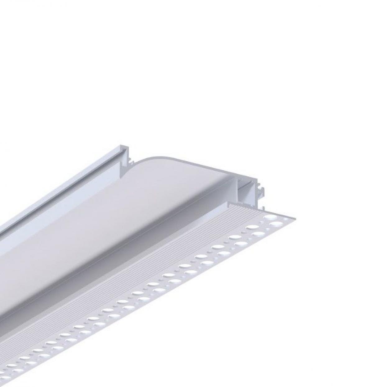 LED профіль прихований плінтус під шпаклівку з розсіювачем PC, 3м KLOODI KLP6518TR 3, фото 1