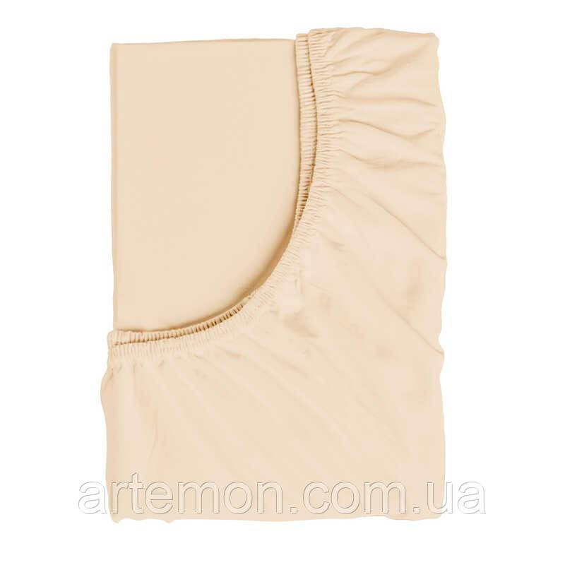 Гр Простирадло на резинці для дитячого ліжечка 28590 (1) тканина РАНФОРС, колір - бежевий, розмір 120*60 см "Bimbo" [Склад